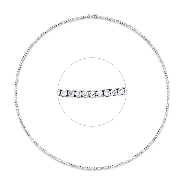 Collier aus 750 Weißgold 213 Brillanten 6.23ct