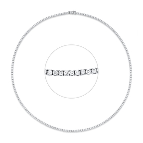 Collier aus 750 Gold Weißgold 213 Brillanten 6,23ct TW-SI L:45,7cm 4er-Krappe Collier aus 750 Gold Weißgold 213 Brillanten 6,23ct TW-SI L:45,7cm 4er-Krappe