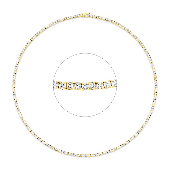 Collier aus 750 Gelbgold 185 Brillanten 7.88ct