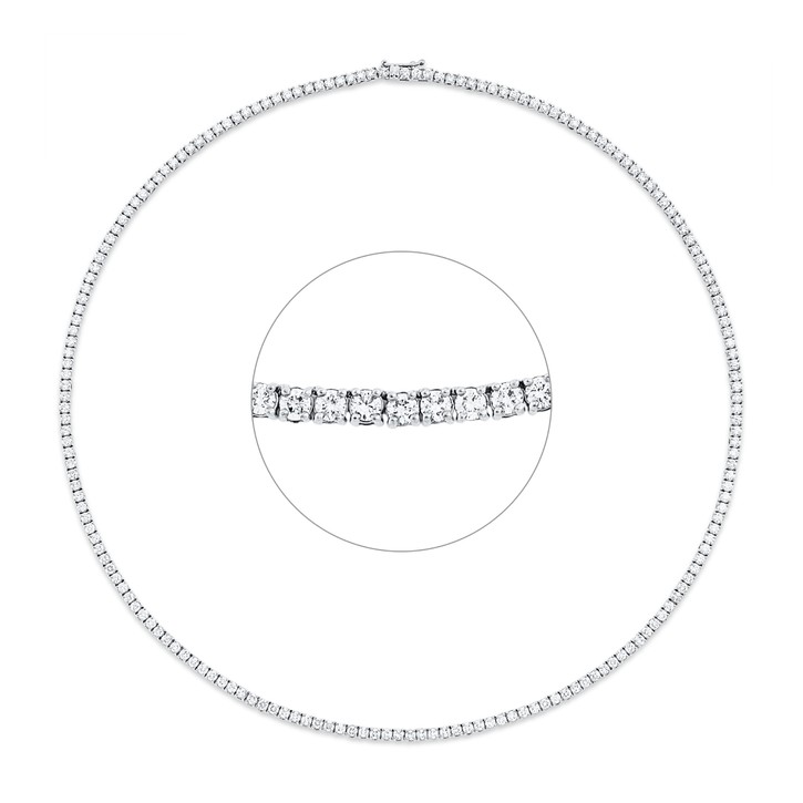 Collier aus 750 Weißgold 185 Brillanten 7.83ct