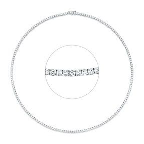Collier aus 750 Gold Weißgold 185 Brillanten 7,83ct TW-SI L:45,7cm 4er-Krappe
