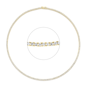 Collier aus 750 Gold Gelbgold 181 Brillanten 9,29ct TW-SI L:45,7cm 4er-Krappe