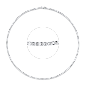 Collier aus 750 Gold Weißgold 179 Brillanten 9,22ct TW-SI L:45,7cm 4er-Krappe