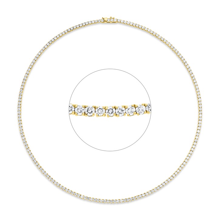 Collier aus 750 Gelbgold 175 Brillanten 10.92ct