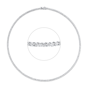 Collier aus 750 Gold Weißgold 170 Brillanten 10,67ct TW-SI L:45,7cm 4er-Krappe