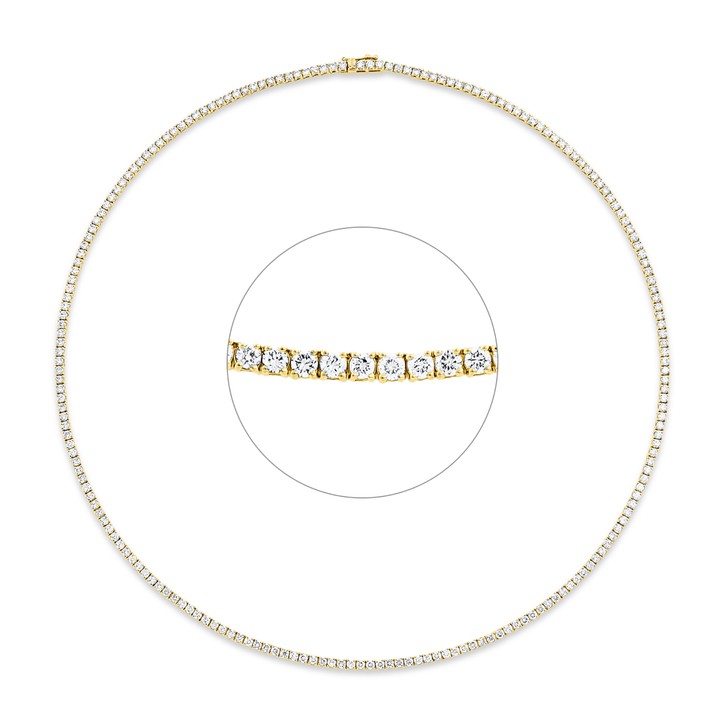 Collier aus 750 Gelbgold 202 Brillanten 6.85ct
