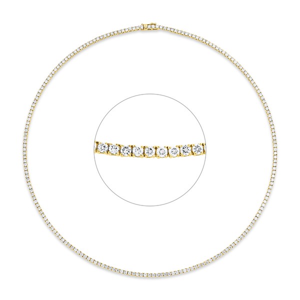 Collier aus 750 Gelbgold 202 Brillanten 6.85ct