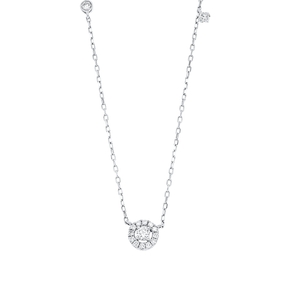 Solitaire Collier aus 950 Platin L:43,2cm Zarge