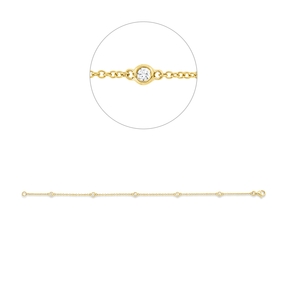 Armband aus 750 Gold Gelbgold 5 Brillanten 0,21ct TW-SI B:3,3mm L:17,1cm Zarge