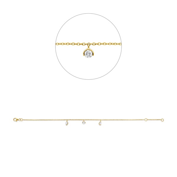 Armband aus 750 Gelbgold 3 Brillanten 0.27ct