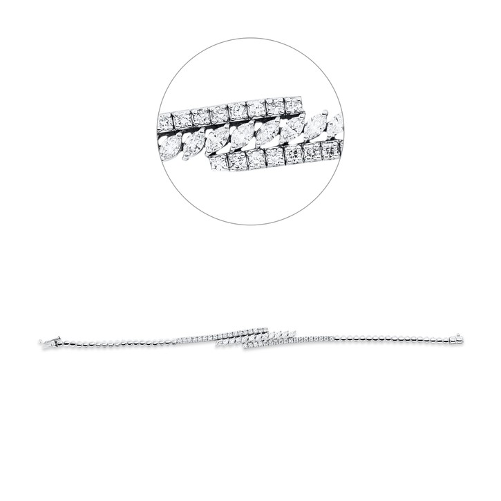 Armband aus 750 Weißgold 48 Brillanten 1.74ct