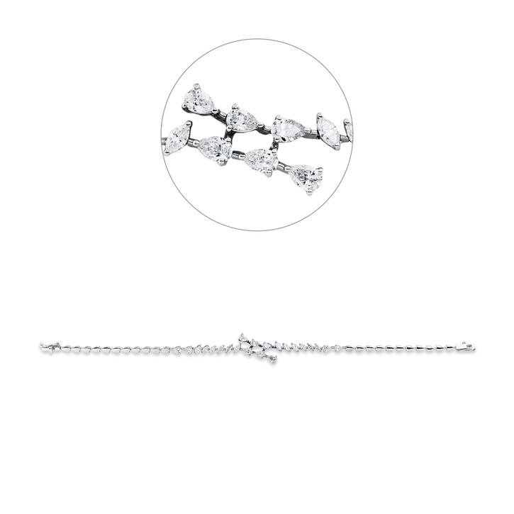 Armband aus 750 Weißgold 22 Diamanten 2.47ct