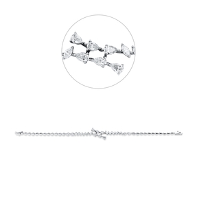 Armband aus 750 Weißgold 22 Diamanten 2,47ct TW-VSI/SI B:10,4mm L:19cm