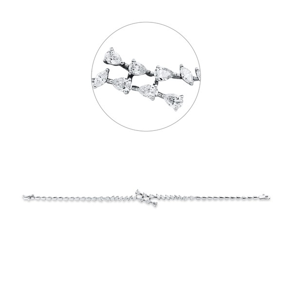 Armband aus 750 Weißgold 22 Diamanten 2.47ct