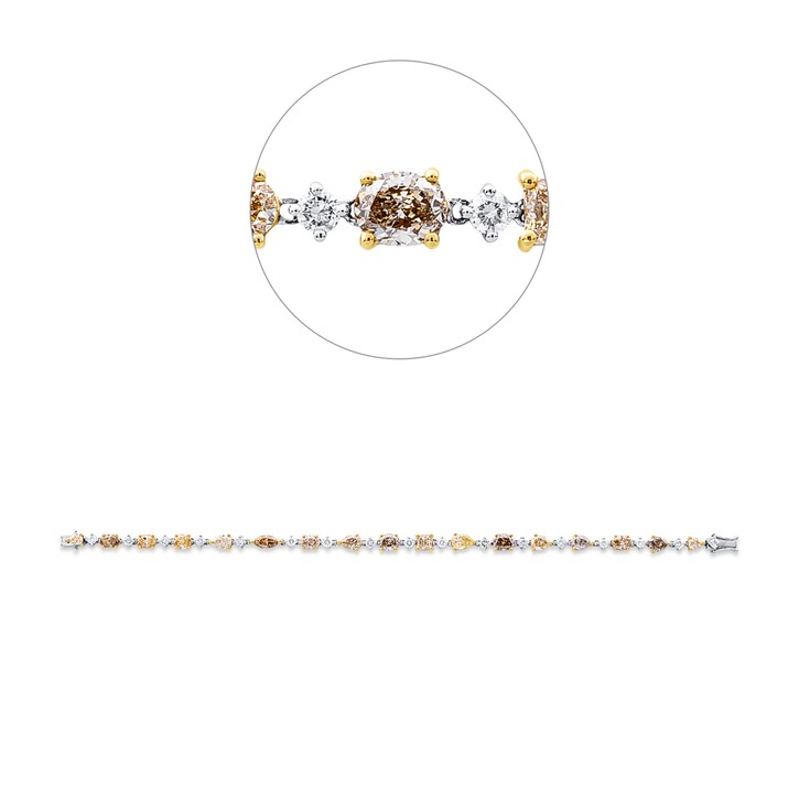 Armband aus 750 Gold gelb weiß 34 Brillanten 9.14ct