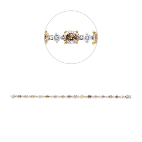 Armband aus 750 Gold gelb/weiß 34 Diamanten 9,14ct L:18,5cm