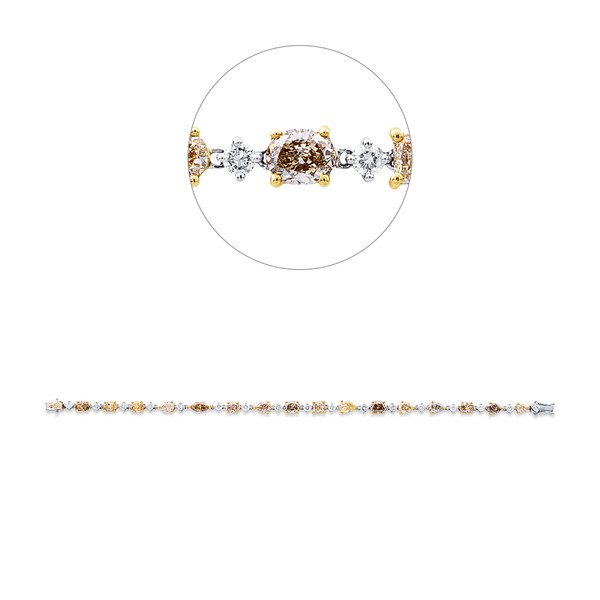 Armband aus 750 Gold gelb weiß 34 Brillanten 9.14ct