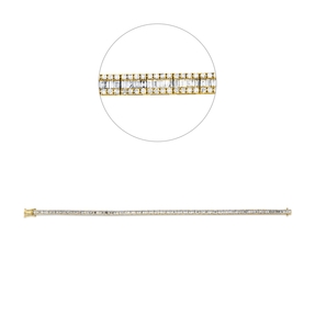 Armband aus 750 Gold gelb/weiß 581 Diamanten 1,9ct F-SI B:3,2mm L:18cm