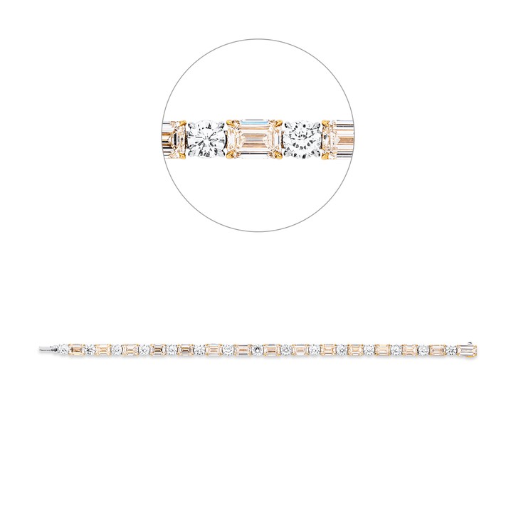 Armband aus 750 Gold gelb weiß 30 Brillanten 22.31ct