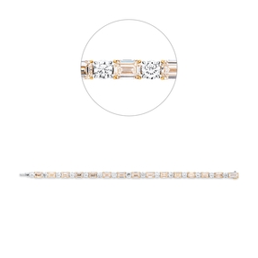 Armband aus 750 Gold gelb/weiß 30 Diamanten 22,31ct B:5,2mm L:18cm