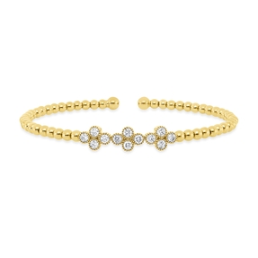 Armreif aus 750 Gold Gelbgold 12 Brillanten 0,58ct TW-SI 46x56mm