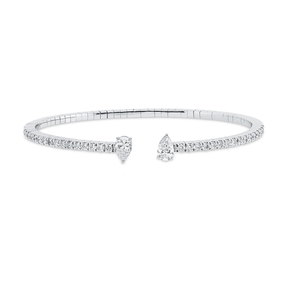 Armreif aus 750 Gold Weißgold 34 Diamanten 2,27ct F-SI 50x60mm