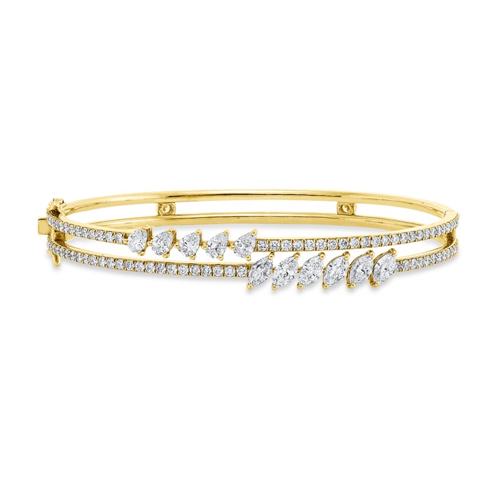Armreif aus 750 Gold gelb weiß 93 Brillanten 3.13ct