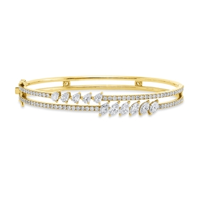 Armreif aus 750 Gold gelb/weiß 93 Diamanten 3,13ct TW-SI 47x60mm
