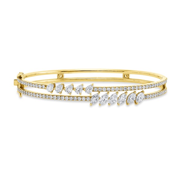 Armreif aus 750 Gold gelb weiß 93 Brillanten 3.13ct