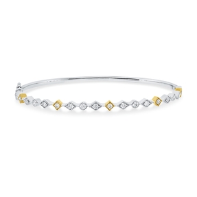 Armreif aus 750 Gold gelb/weiß 19 Brillanten 0,64ct TW-SI 52x62mm