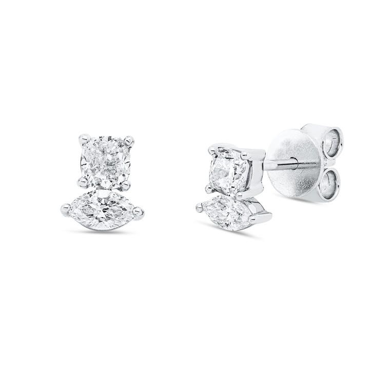 Ohrstecker aus 750 Weißgold 4 Diamanten 0.88ct