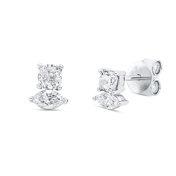 Ohrstecker aus 750 Weißgold 4 Diamanten 0.88ct
