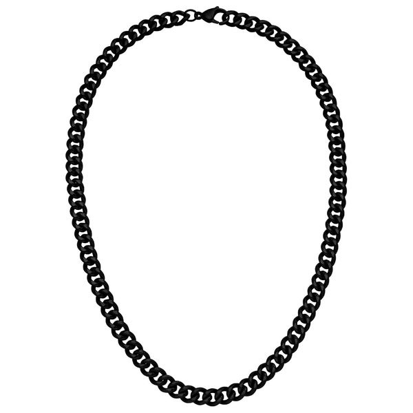 9.2mm Halskette aus Edelstahl schwarz beschichtet 55cm