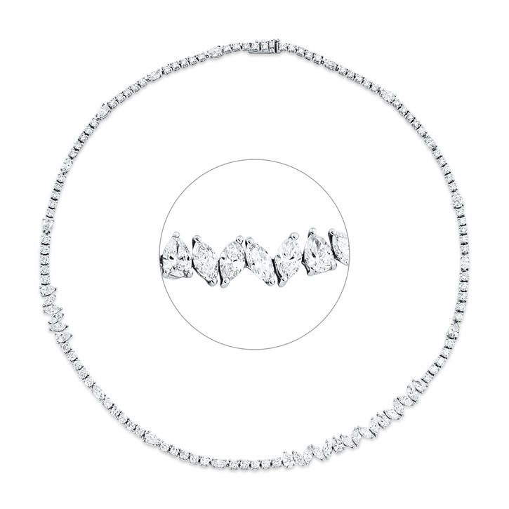 Collier aus 750 Weißgold 121 Brillanten 10.5ct