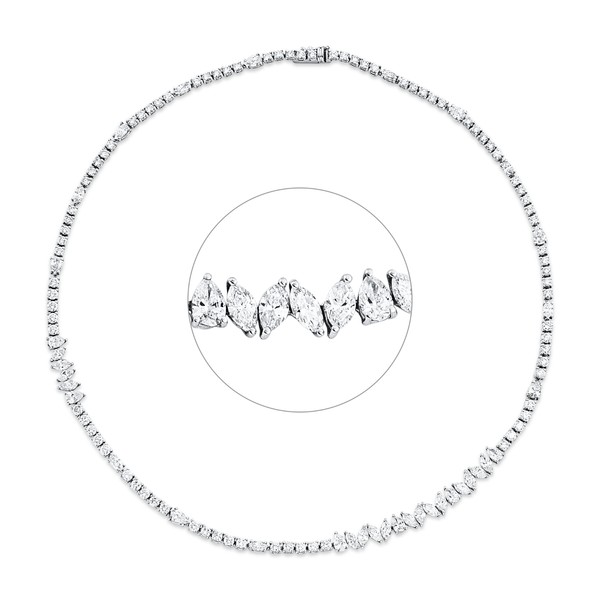 Collier aus 750 Weißgold 121 Brillanten 10.5ct