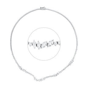 Collier aus 750 Gold Weißgold 78 Diamanten 4,54ct F-SI L:43,5cm