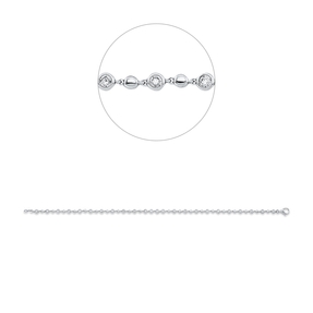 Armband aus 750 Gold Weißgold 24 Brillanten 0,18ct TW-SI L:18cm