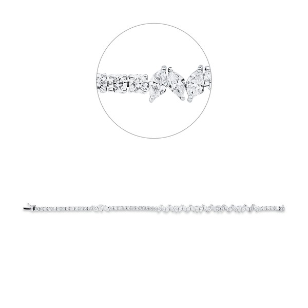Armband aus 750 Weißgold 57 Brillanten 7.49ct
