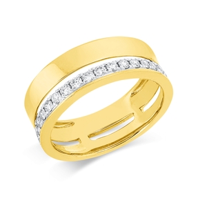 Ring aus 750 Gold gelb/weiß 23 Brillanten 0,41ct I-SI B:6,8mm