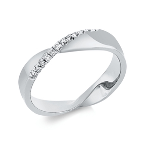 Ring aus 750 Gold Weißgold 12 Brillanten 0,09ct I-SI B:4,1mm