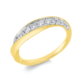 Ring aus 750 Gold gelb/weiß 15 Brillanten 0,33ct W-PI B:3,5mm