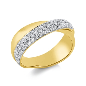 Pavé Ring aus 750 Gold gelb/weiß 67 Brillanten 0,49ct W-PI B:8mm