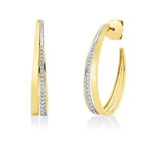 Creolen aus 750 Gold gelb/weiß 42 Brillanten 0,2ct I-SI 27,8x4,7mm Creolen aus 750 Gold gelb/weiß 42 Brillanten 0,2ct I-SI 27,8x4,7mm