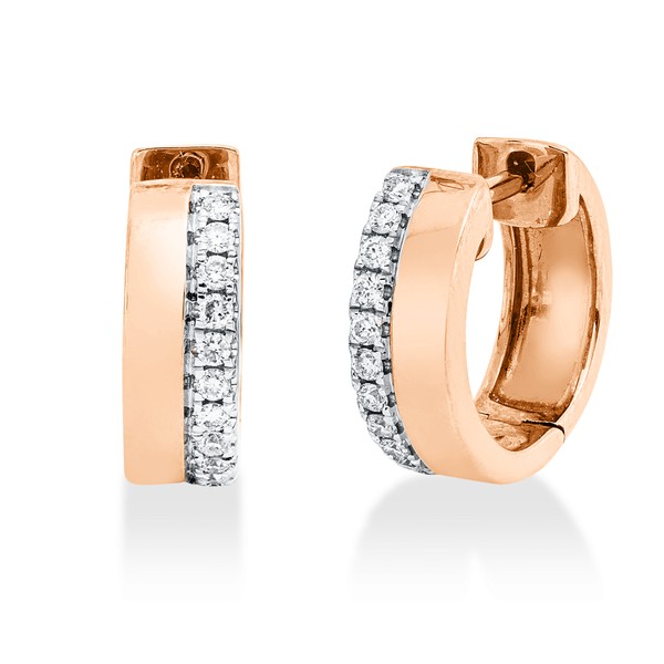 Creolen aus 750 Gold weiß rot 22 Brillanten 0.17ct