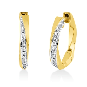 Creolen aus 750 Gold gelb/weiß 30 Brillanten 0,31ct W-PI 19,7x2,9mm