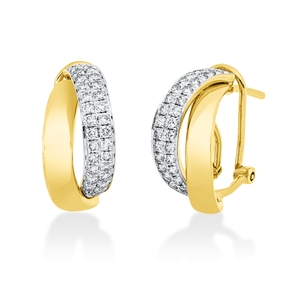 Creolen aus 750 Gold gelb/weiß 64 Brillanten 0,66ct I-SI 17,4x8,3mm