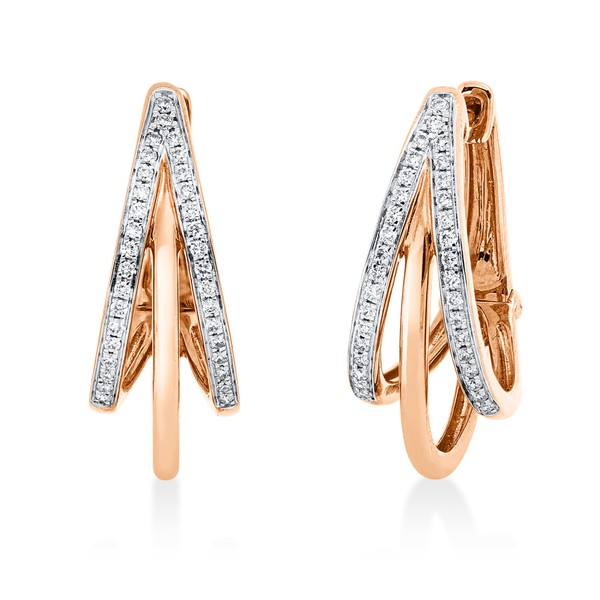 Creolen aus 750 Gold weiß rot 68 Brillanten 0.27ct