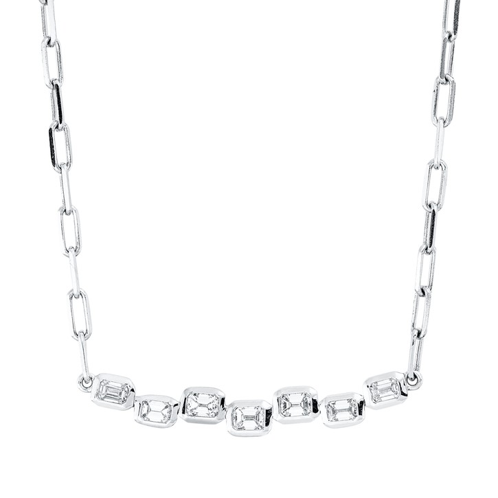 Collier aus 750 Weißgold 7 Diamanten 0.9ct