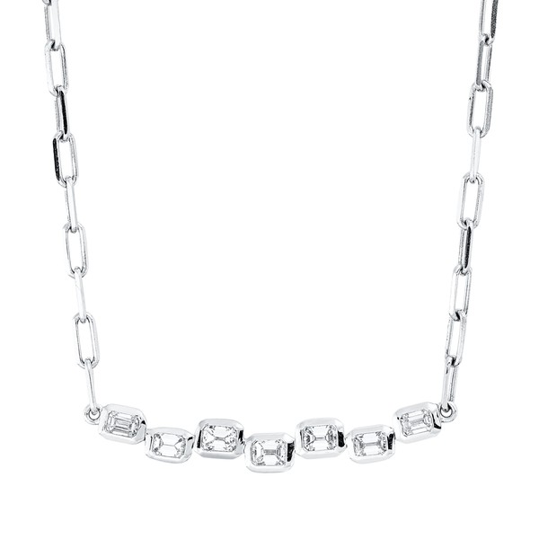 Collier aus 750 Weißgold 7 Diamanten 0.9ct