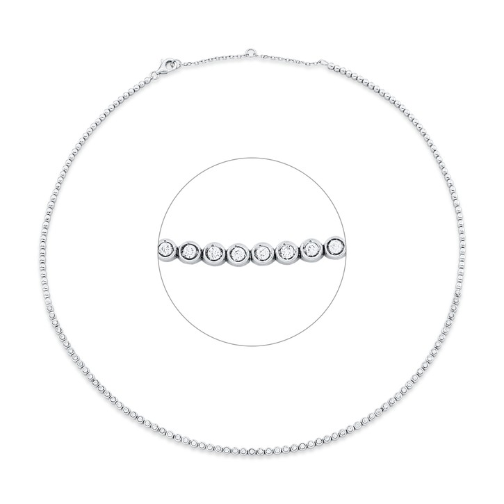 Collier aus 750 Weißgold 67 Brillanten 0.68ct